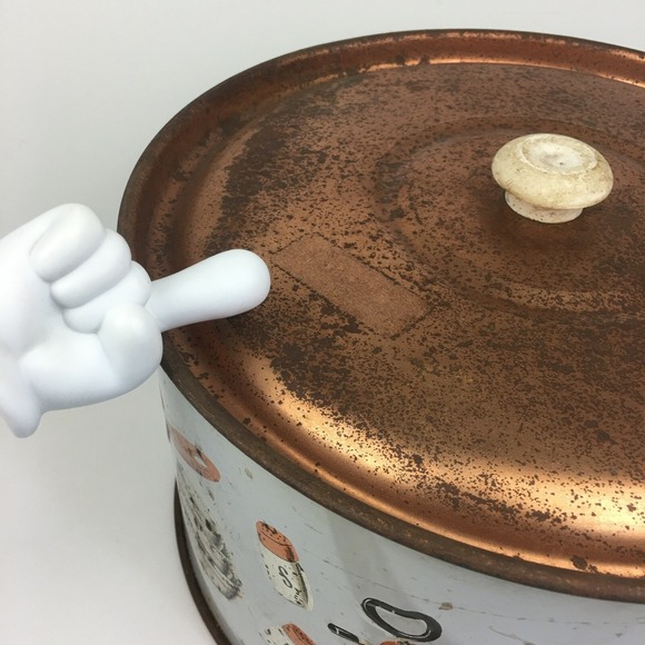 Weibro Chicago USA Lid Only Cake Cover Retro Vtg Copper White Color Rustic READ - Picture 7 of 11